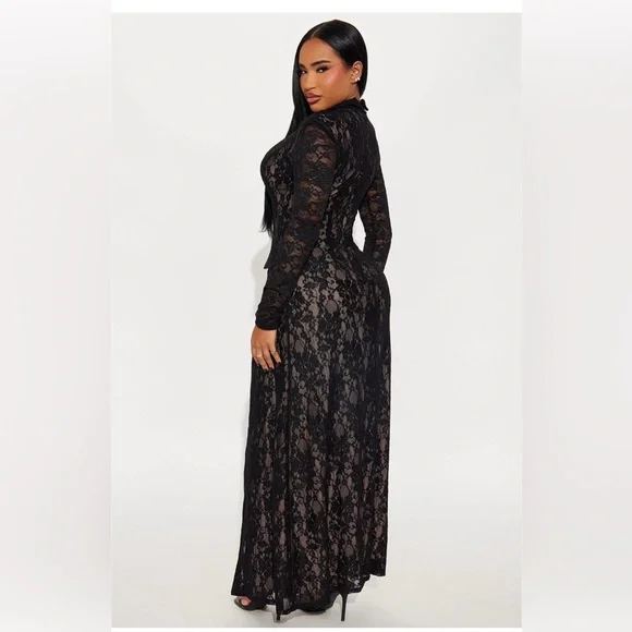 Fashionova Black Lace Maxi Dress - Picture 2 of 2